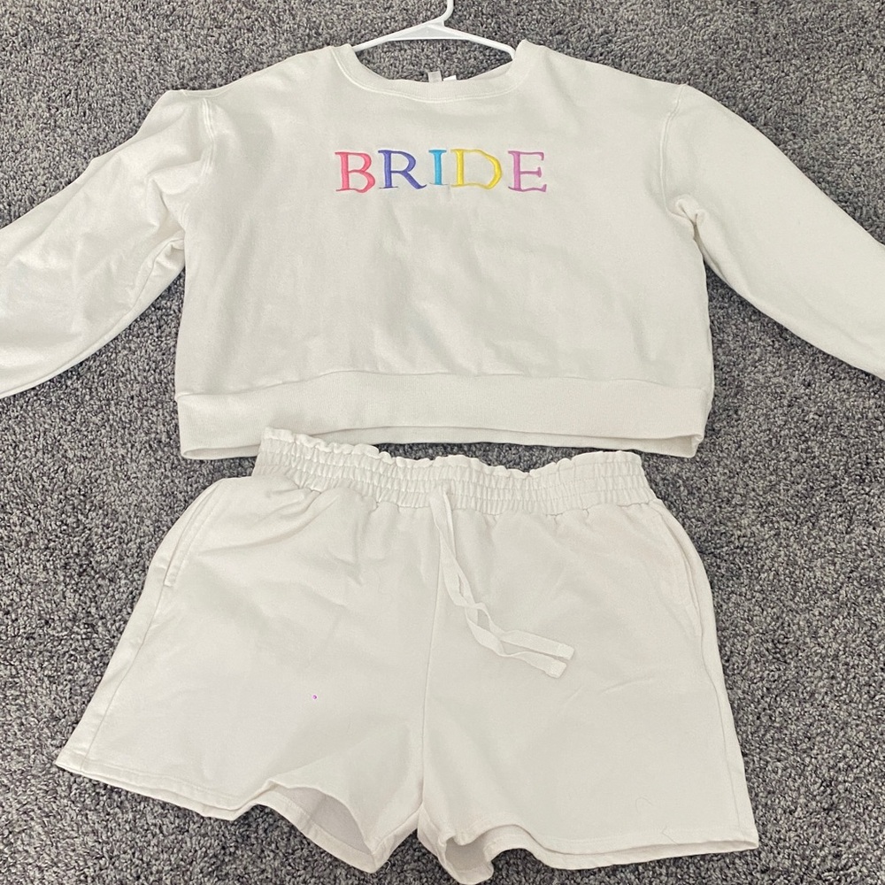 White Bride Pajama Set